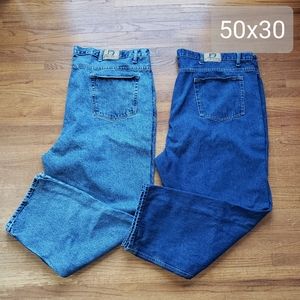 2 - Full Blue | Men's Classic Fit Work Jeans | 50x30